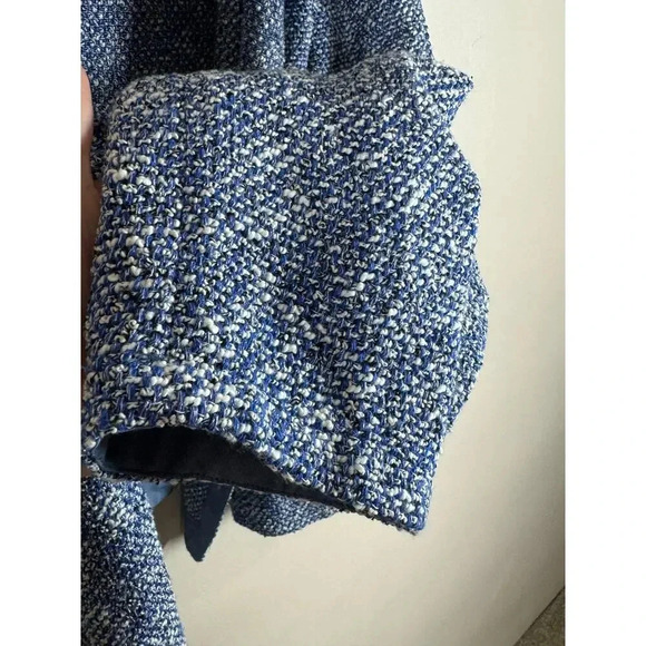 Talbots Blue Tweed Open Front XL Plus Size Preppy Classic Mature Chic Work Wear - Picture 3 of 8